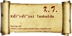 Körözsi Teobalda névjegykártya